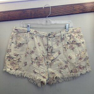 Mossimo high rise floral print denim short shorts
